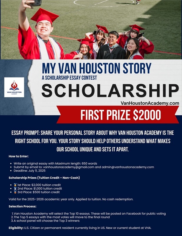 Van Houston Academy 11 VHA My Van Story Scholarship 25-26